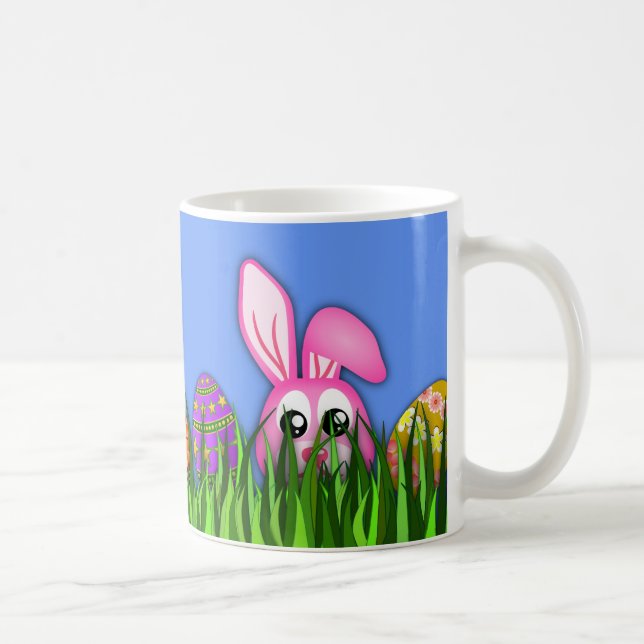 Mug Mignonne lapin de Pâques et oeufs en herbe Classic (Droite)