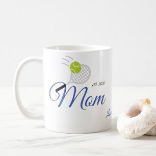 Mug Mignonne Maman Est. Tennis Racket Ball cadeau pour