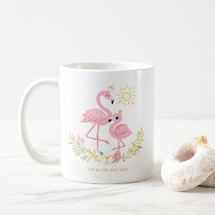 Mug Mignonne mère et fille Flamant rose Parties scinti