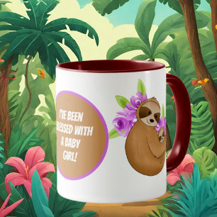 Mug Mignonne Nouveau bébé maman paresseux ajouter le m