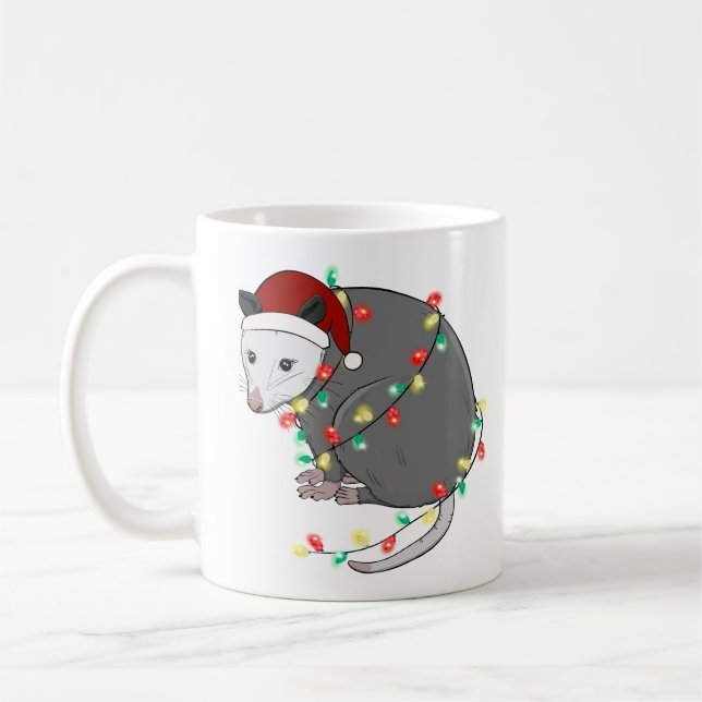 Mug Mignonne Opossum de Noël (Gauche)