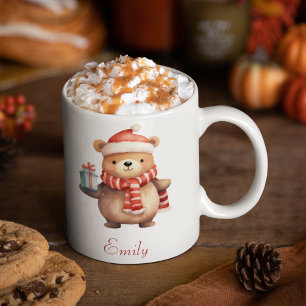 Mug Mignonne Ours de Noël Personnalisé Enfant