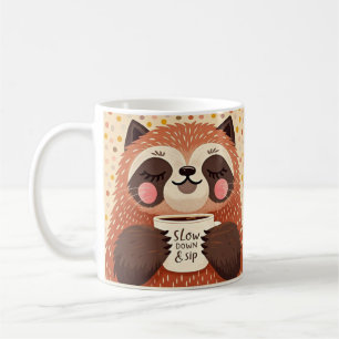 Mug Mignonne paresse de dessin avec des yeux somnolent