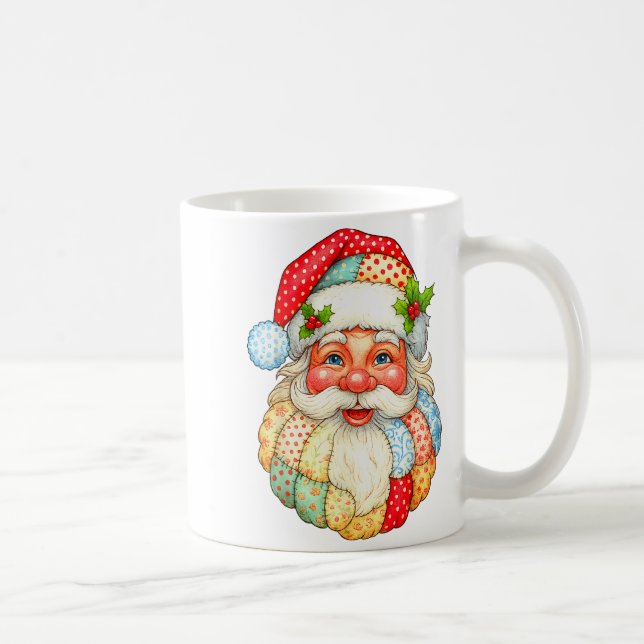 Mug Mignonne Patchwork Santa Claus Noël Noël Noël Noël (Droite)