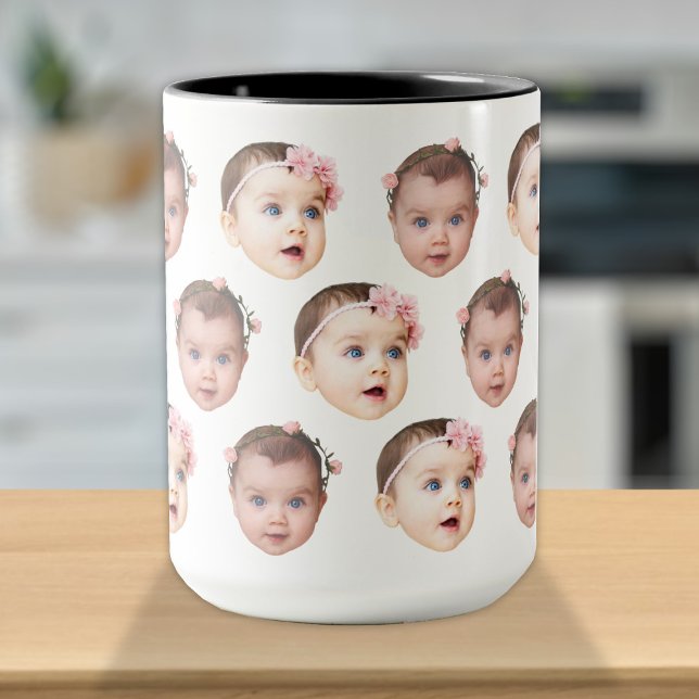 Mug Mignonne Personnalisée Baby Face 2 Photos (Créateur téléchargé)