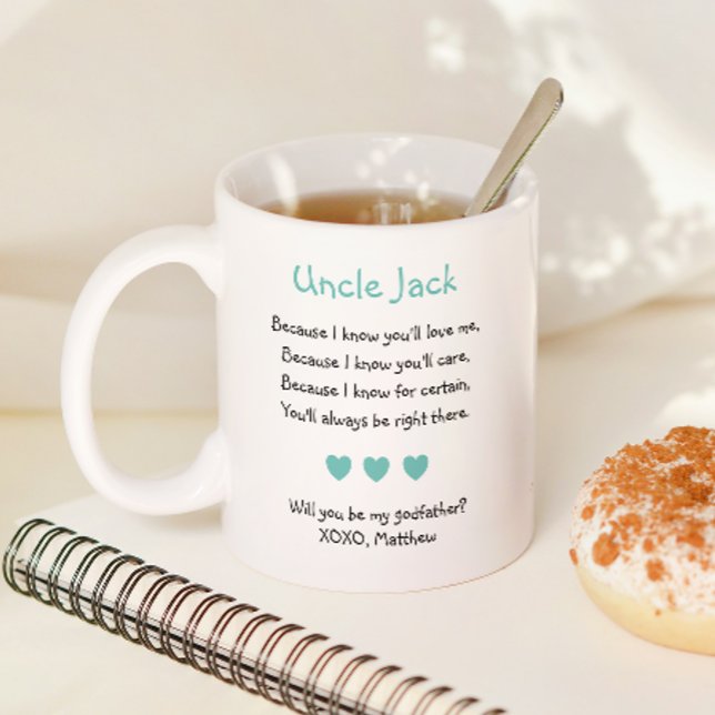 Mug Mignonne Serez-Vous Mon Parrain Poème Photo (Créateur téléchargé)