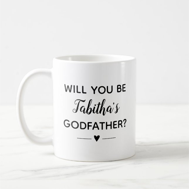 Mug Mignonne Serez-Vous Parrain Proposition (Gauche)