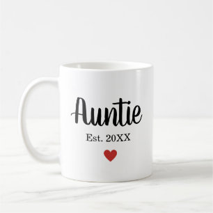 Mug Mignonne Tante Année de fondation Petit Coeur Roug