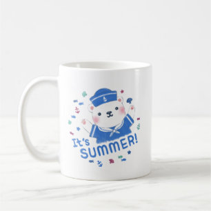 Mug Mignonne voile d'ours polaire en été Illustration