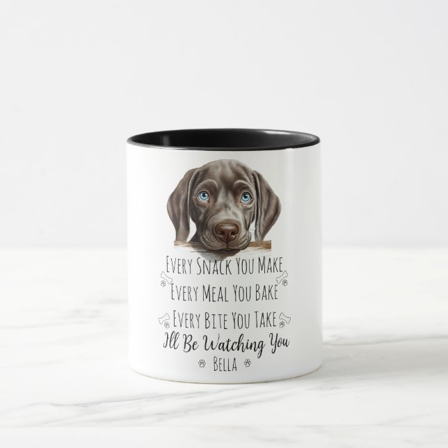 Mug Mignonne Weimaraner Chien drôle Personnalisé (Centre)