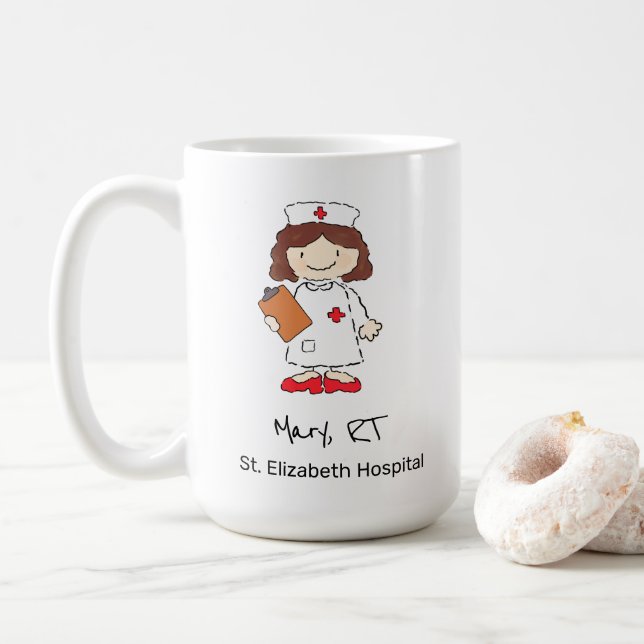 Mug Mignons Infirmières personnalisées Docteur Dessin  (Avec donut)