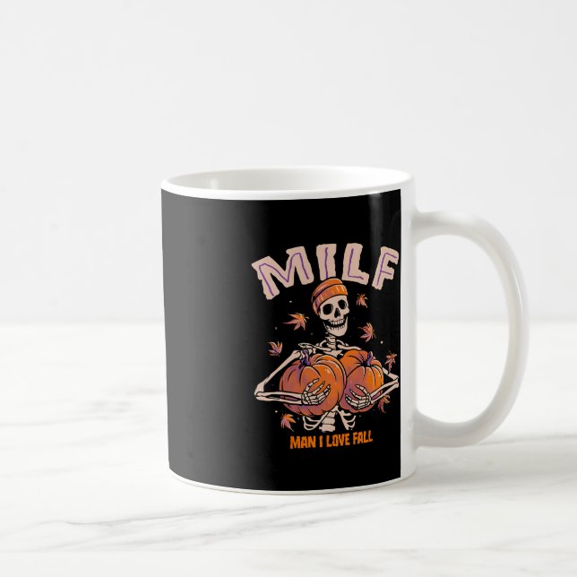 Mug MILF Man I Love Fall Funny Skeleton Citrouille Hal (Droite)
