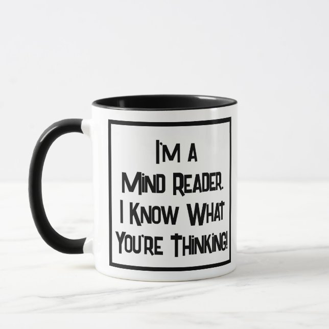 Mug Mind Reader. Je sais ce que vous pensez deux tons (Gauche)