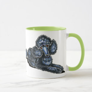 Mug Mini caniche noir étendu assez
