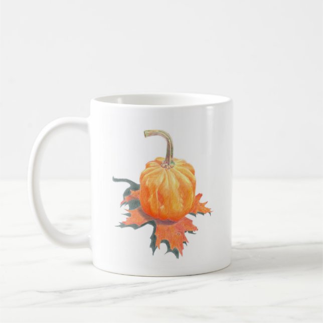 Mug Mini Citrouille sur feuille de chêne (Gauche)