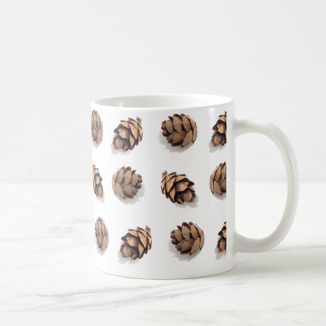 Mug Mini cônes de pin sur le blanc (Droite)