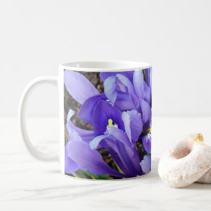 Mug Miniature Bleu Irises Printemps Floral