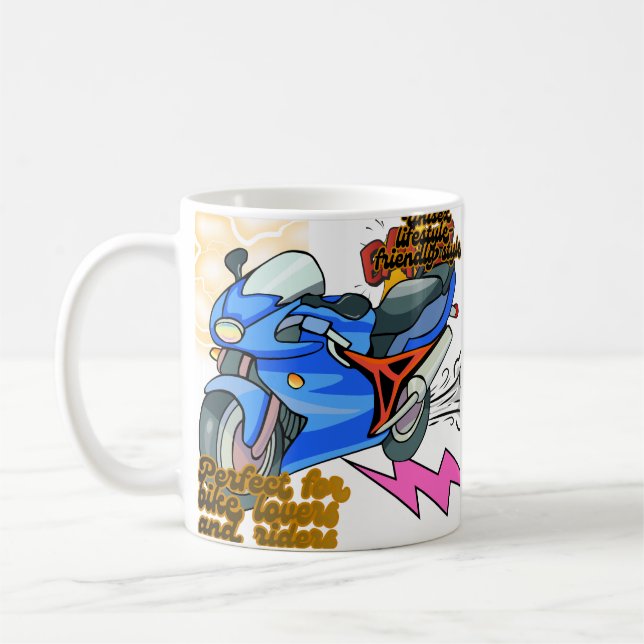 Mug Minimal Bike Art Graphic  (Gauche)