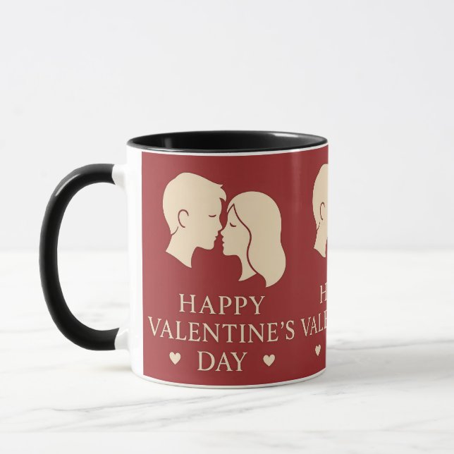 Mug Minimal Couple Silhouette Valentines Romantic (Gauche)