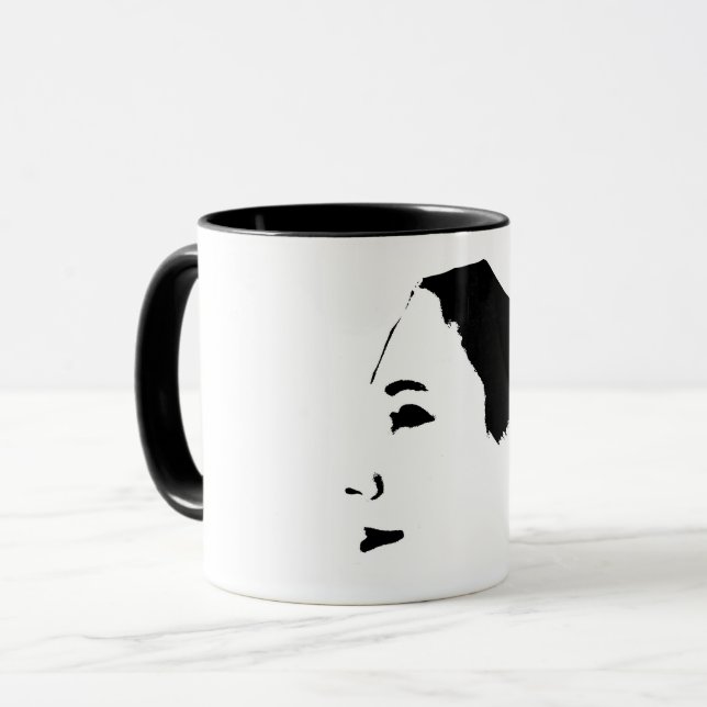 Mug Minimalisme Dessin Dessin Femme Lady Girl Face (Devant gauche)