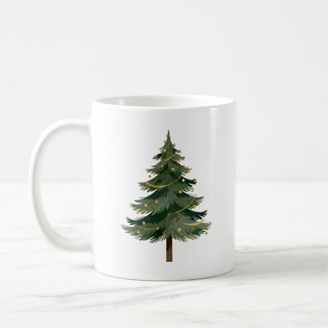 Mug Minimalist Christmas Tree Design (Gauche)