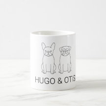 Minimalist French Bulldog & Pug Custom Name