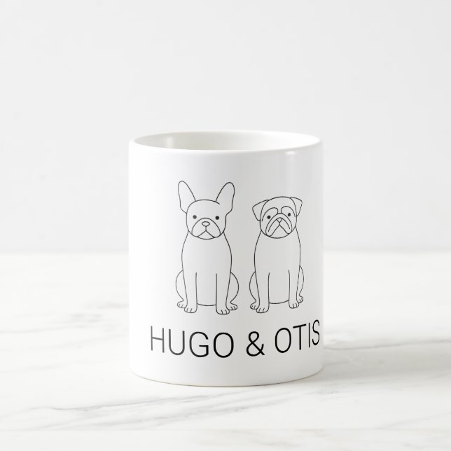 Mug Minimalist French Bulldog & Pug Custom Name (Centre)