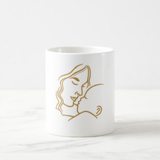 Mug Minimalist Mother and Baby Line Art Design