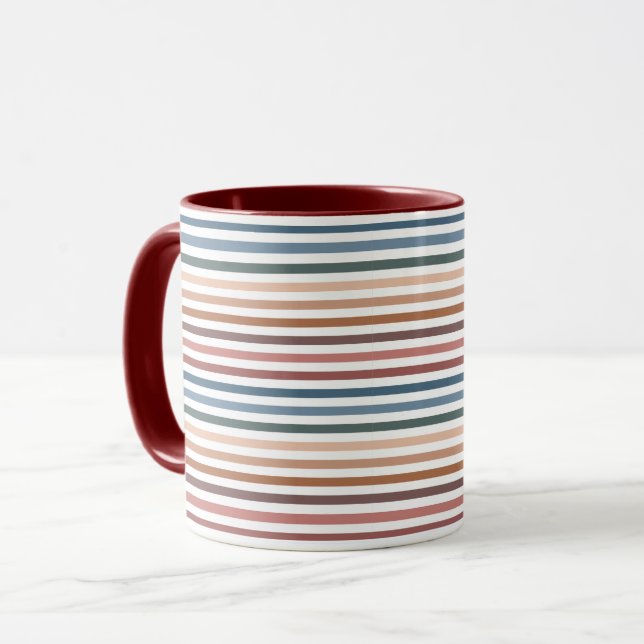 Mug Minimalist Muted Rainbow Lines (Devant gauche)