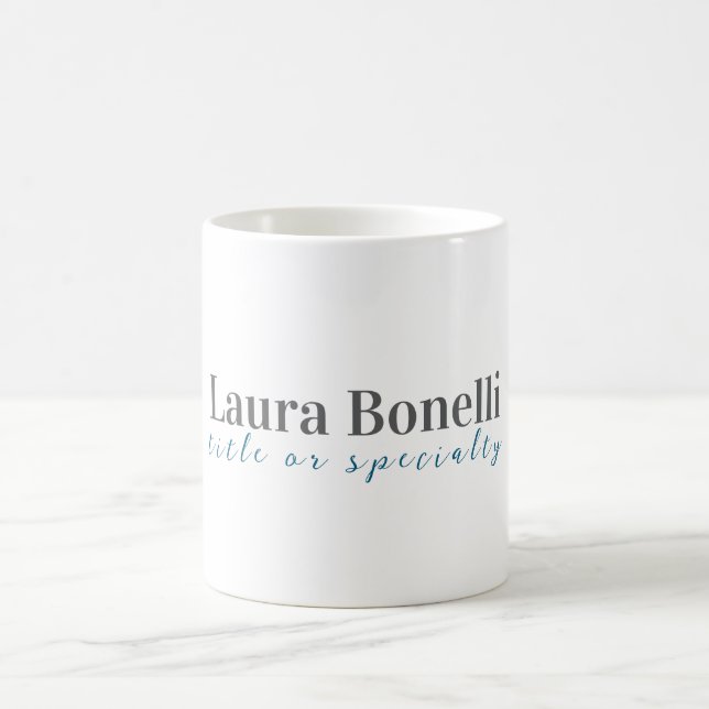 Mug Minimalist Professional Modern Plain Name Title (Centre)