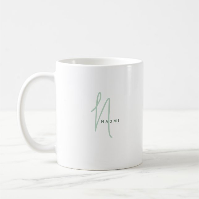 Mug Minimalist Script | Custom Monogram and Name (Gauche)