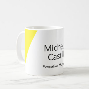 Mug Minimaliste blanc jaune clair simple