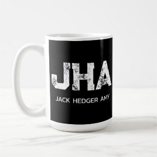 MUG MINIMALISTE BLANC MONOGRAMME À TROIS LETTRES NOM N