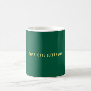 Mug Minimaliste Classique Professionnel Vert Jaune