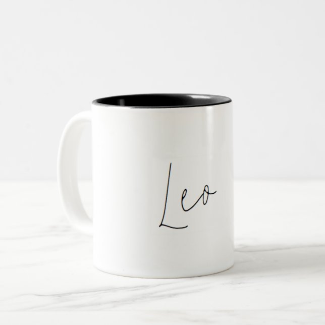 Mug minimaliste Leo Zodiac (Devant gauche)