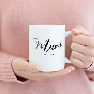 Mug Minimaliste moderne avec les noms Fête des Mères m