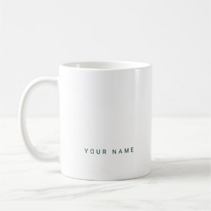 Mug Minimaliste Moderne Nom personnalisé, Texte et Pho