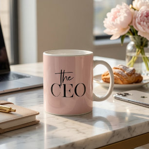 Mug Minimaliste Moderne Personnalisé CEO Rose