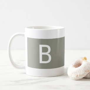Mug Minimaliste moderne simple Monogramme initial vert