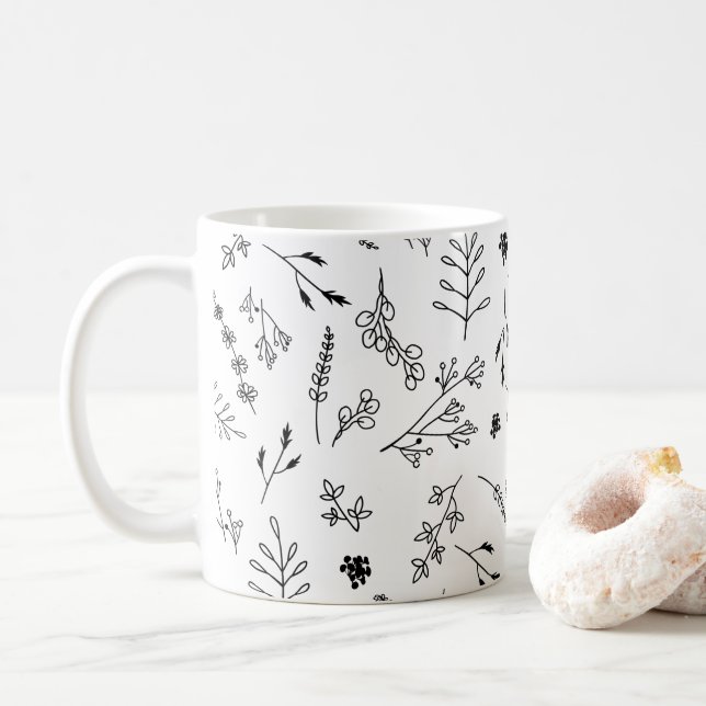 Mug Minimaliste moderne tendance botanique (Avec donut)