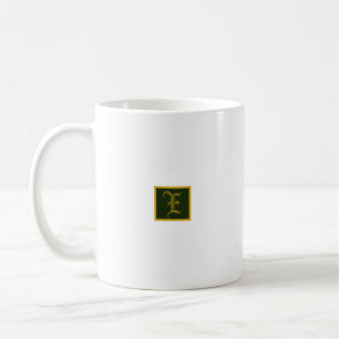 Mug minimaliste or classique et monogramme vert