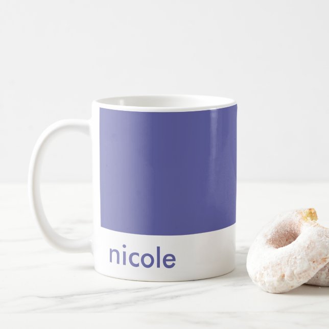 Mug Minimaliste Personnaliser votre nom Périwinkle ble (Avec donut)