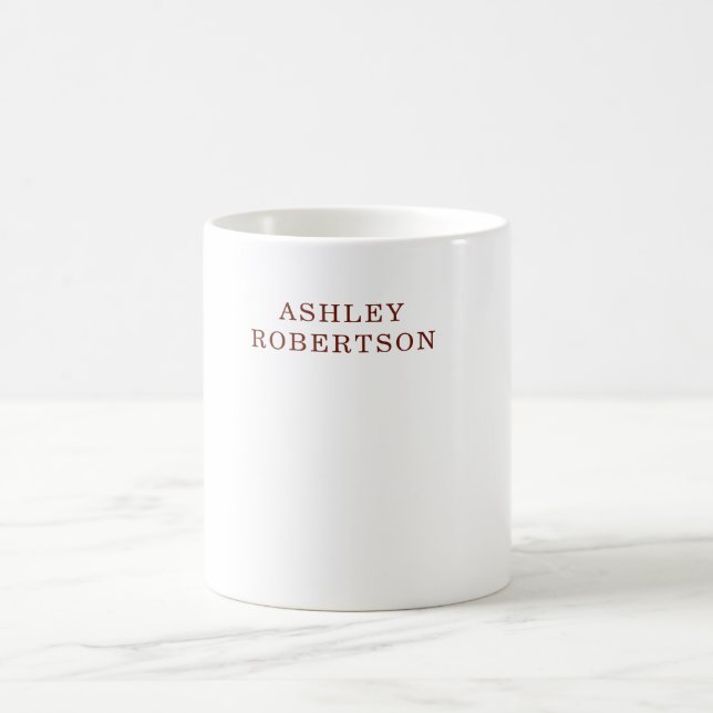 Mug Minimaliste Professionnel Moderne Simple Nom Perso (Centre)