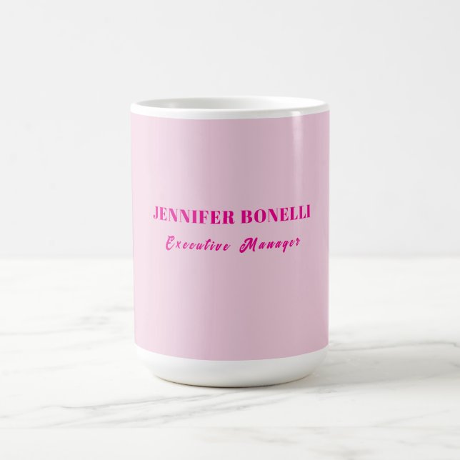 Mug Minimaliste rose tendance personnalisé nom personn (Centre)