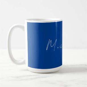 Mug Minimaliste tendance moderne écrit à la main bleu