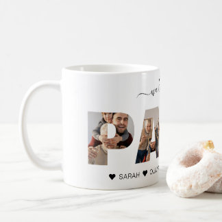 Mug Minimaliste We Love You PAPA Photo Collage