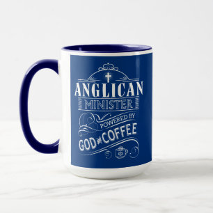 Mug Ministre Anglican, actionné par Dieu et le café