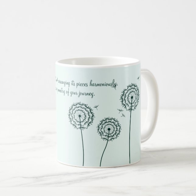 Mug Minmalist ment blanc dandelion motivation citation (Devant droit)