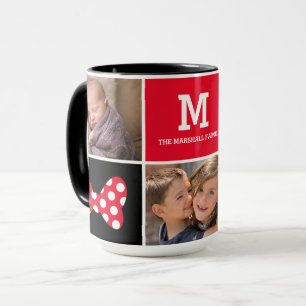 Mug Minnie pois rouge Photos personnalisées & monogr