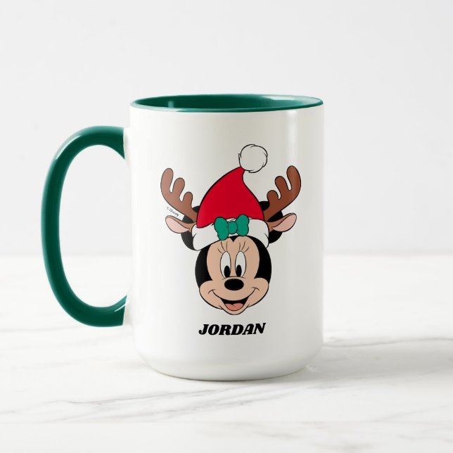 Mug Minnie | Reindeer Ears & Santa Hat (Gauche)